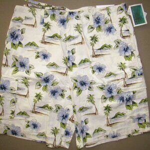 Cubavera men's cargo shorts 36 palm tree print